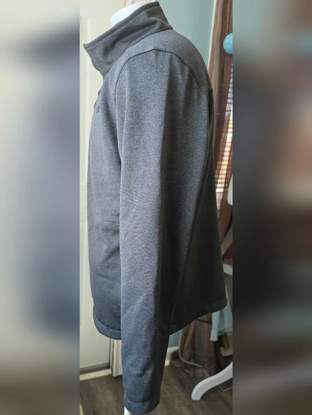 The North Face Apex Bionic Softshell Windwall Full Zip Jacket Mens L Grey Therma